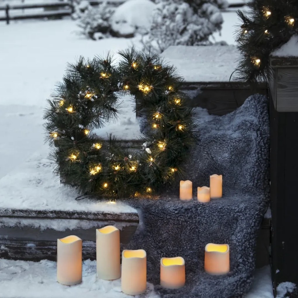 Świąteczny wianek z oświetleniem na baterie