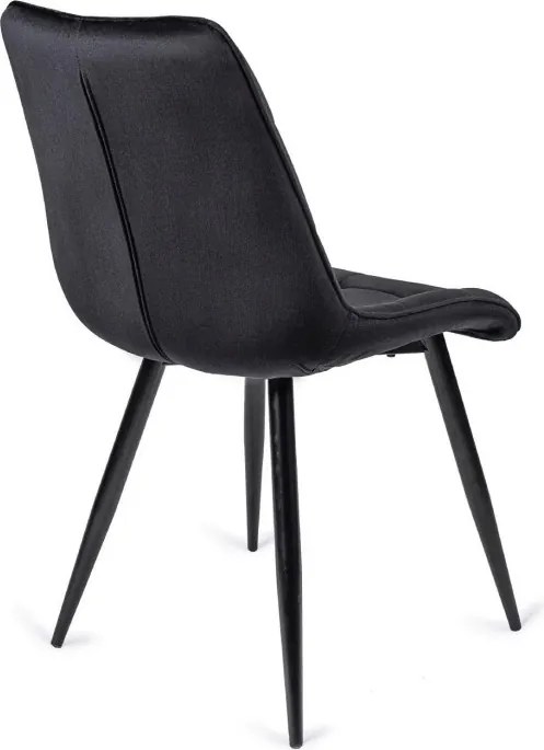 Krzesło Tapicerowane do Jadalni RIO Czarne Welurowe Nowoczesne Loft