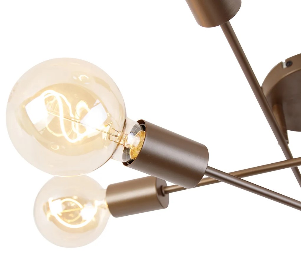 Inteligentna lampa sufitowa ciemny brąz 6-punktowa z 6 żarówkami Wifi G95 - Sydney