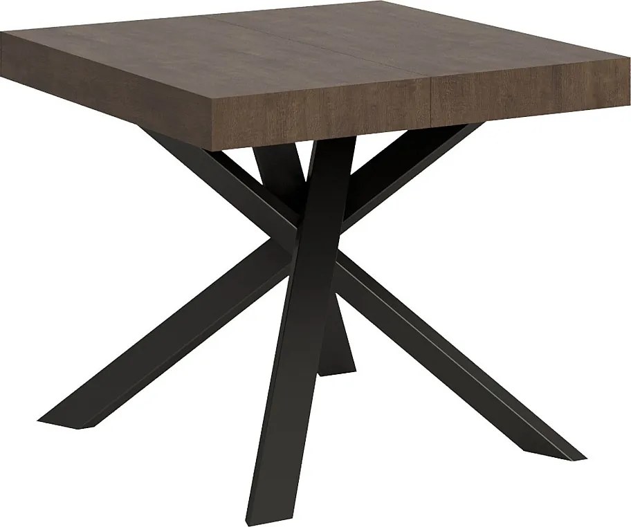 Stół rozkładany 90/194x90 cm Clerk orzech nogi antracytowe