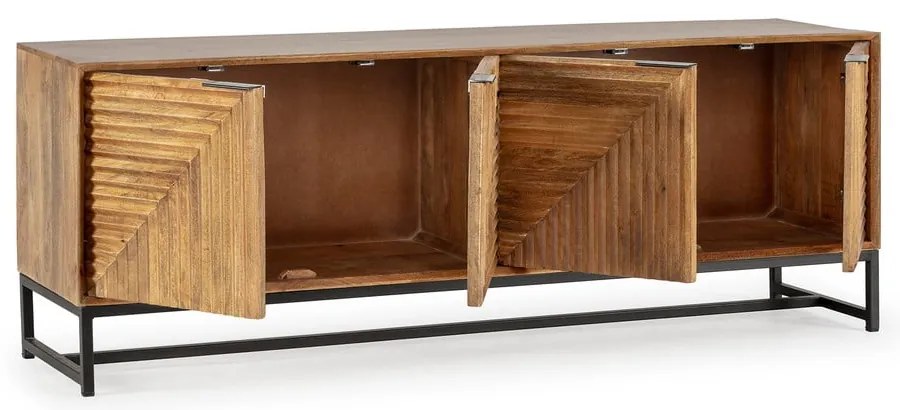 Szafka pod TV z litego drewna mango w naturalnym kolorze 160x58 cm Nereida – Marckeric