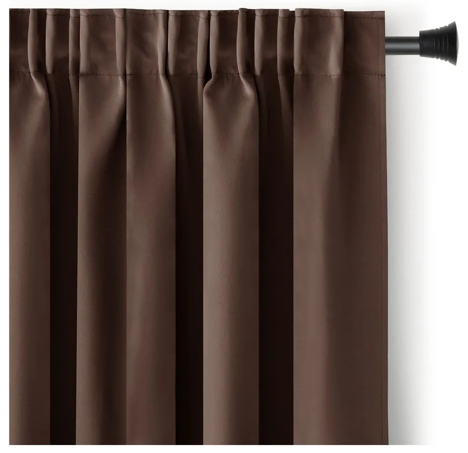 Brązowa zaciemniająca zasłona termiczna 140x245 cm Pleat – Restilo