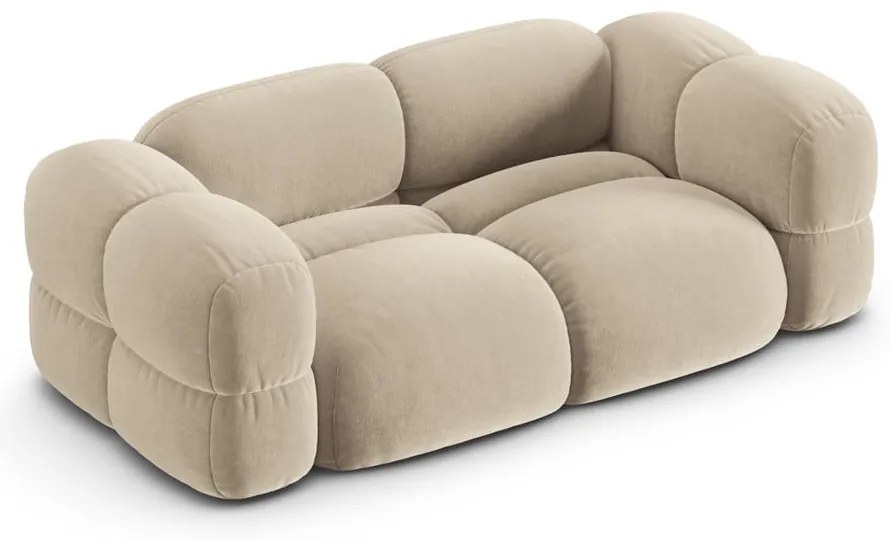 Beżowa aksamitna sofa 210 cm Loretto – Cosmopolitan Design