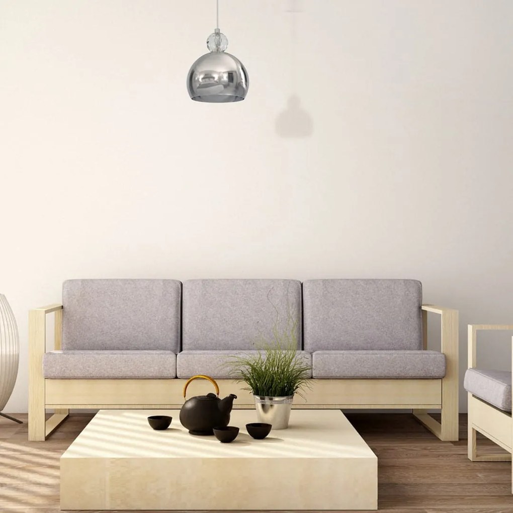 Lampa Wisząca Srebrna Kula Pojedyncza TOLEDO 1xE27