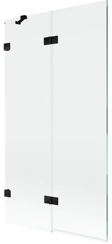 Mexen Lunar parawan nawannowy 2-skrzydłowy lewy 100 x 150 cm, transparent, czarny - 897-100-100-70-00-L