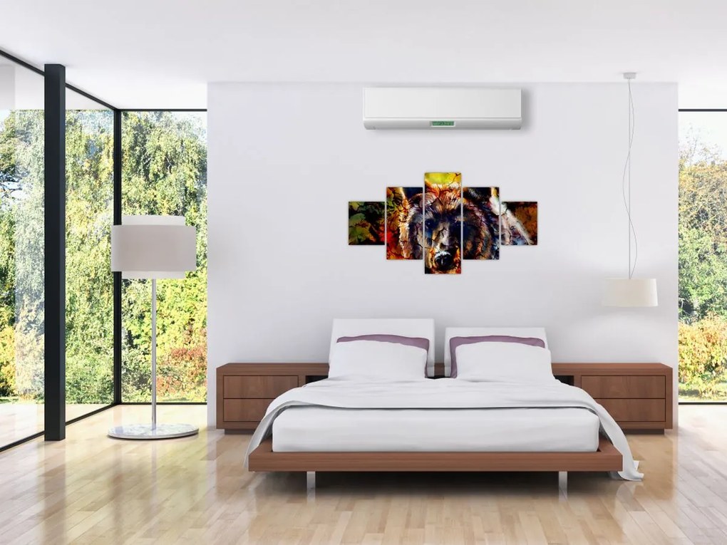 Obraz - Niedźwiedź, malarstwo (125x70 cm)
