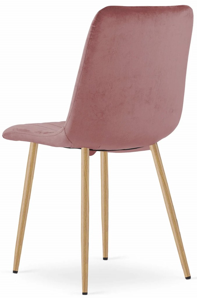 Różowe krzesło do kuchni LAVA aksamitne