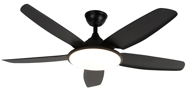 Nowoczesny Wentylator sufitowy z lampą czarny z pilotem zintegrowanym LED - Vifte Nowoczesny Oswietlenie wewnetrzne