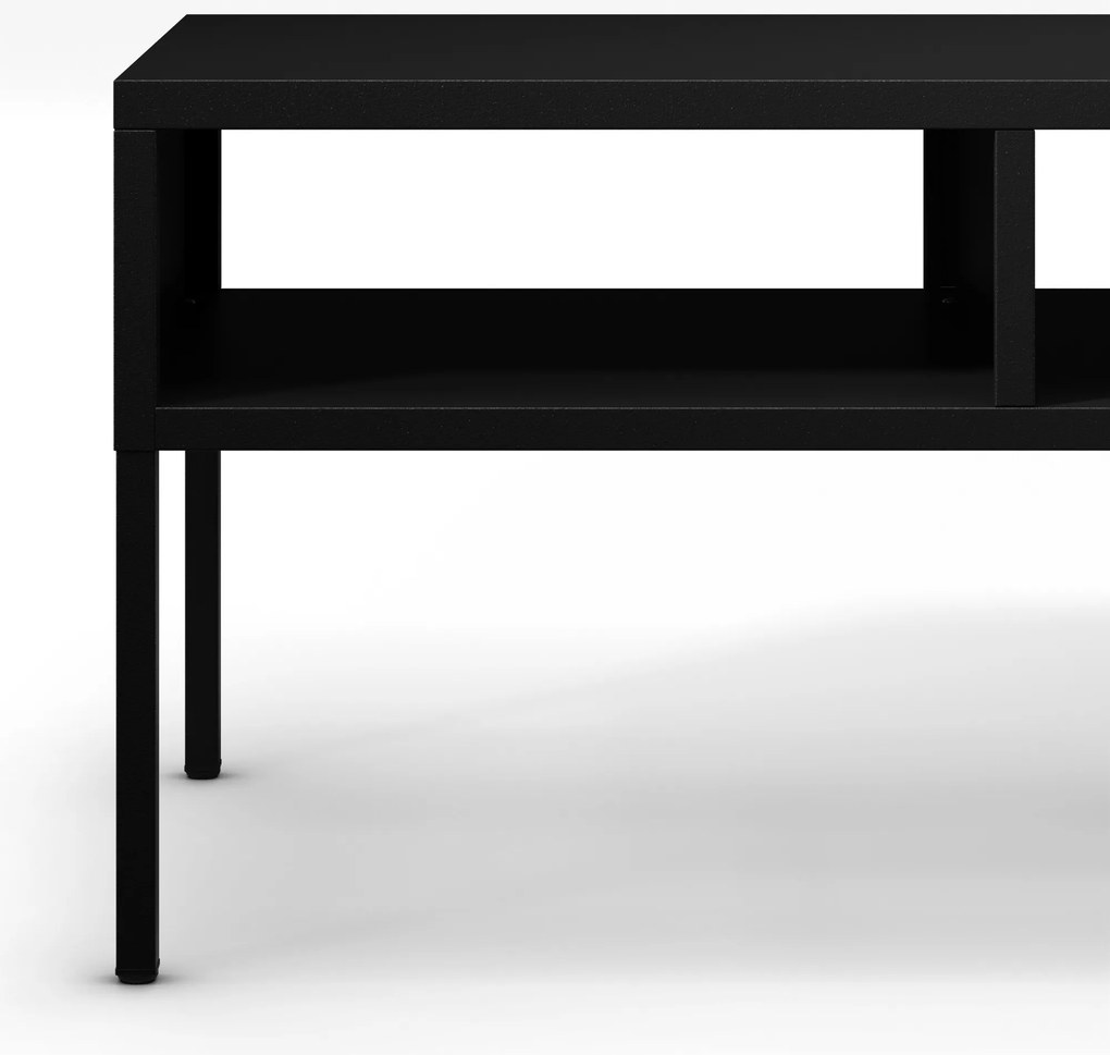 Stolik kawowy metalowy prostokątny czarny, 900x450x450 mm: MATTEO