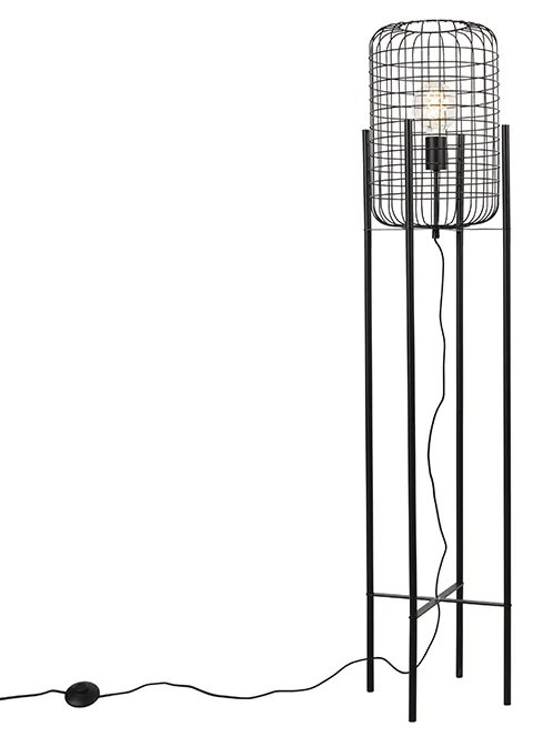 Industrialna lampa podłogowa czarna - Bliss Vefa