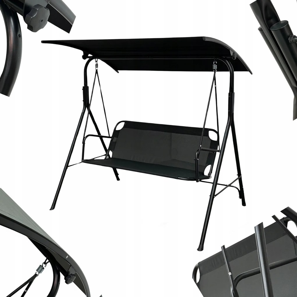 Huśtawka do ogrodu Paloma MAS-4006, wolnostojąca, kolor czarny