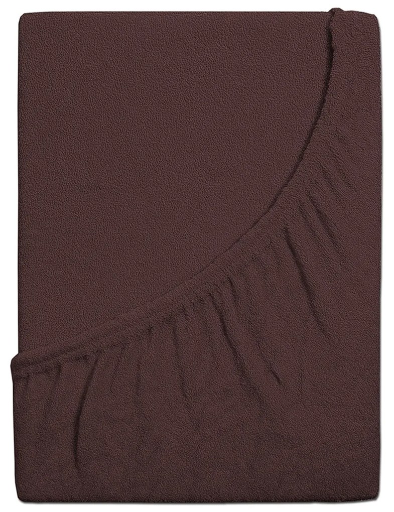 4Prześcieradło frotte Home Ideal ciemnobrązowe,180 x 200 cm, 180 x 200 cm