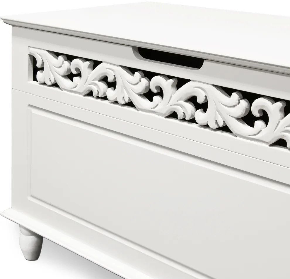 Casaria Skrzynia drewniana JERSEY, 80x40x48cm, biała