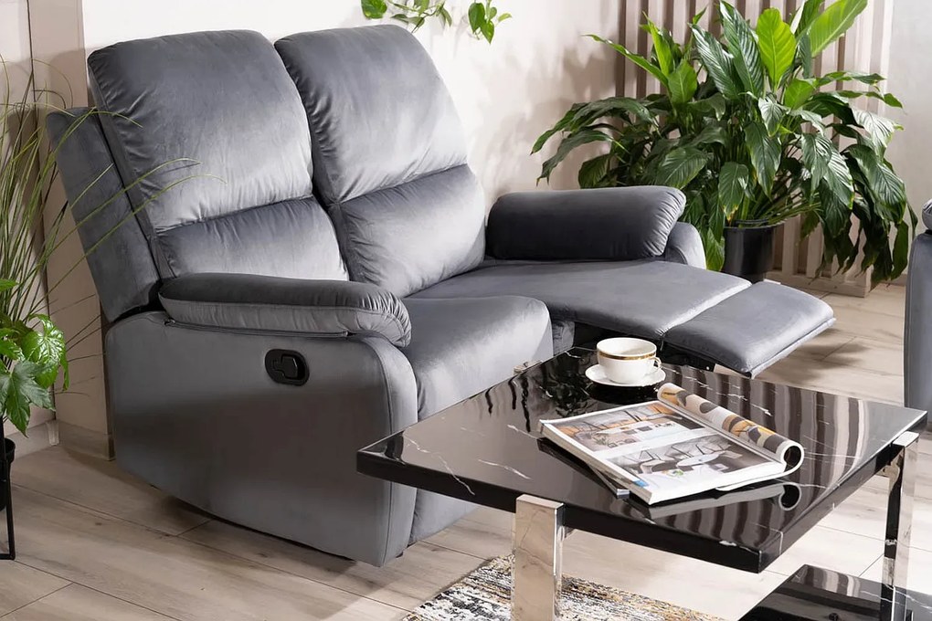 Sofa rozkładana SPENCER 2 VELVET szara SIGNAL