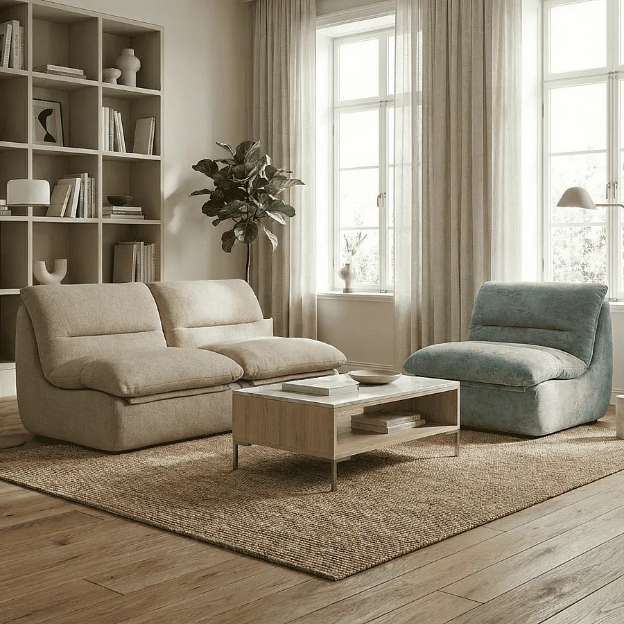 Coco Living Zestaw Nuvia Living 3-osobowy – piaskowy i szałwia