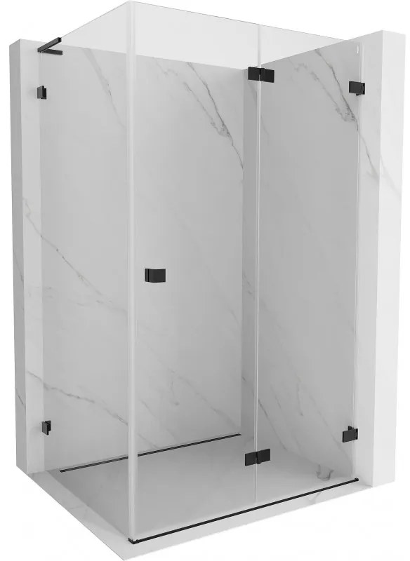 Mexen Lunar-F L kabina prysznicowa składana prawa 95 x 90 cm, transparent, czarna - 836L-095-090-70-00-P