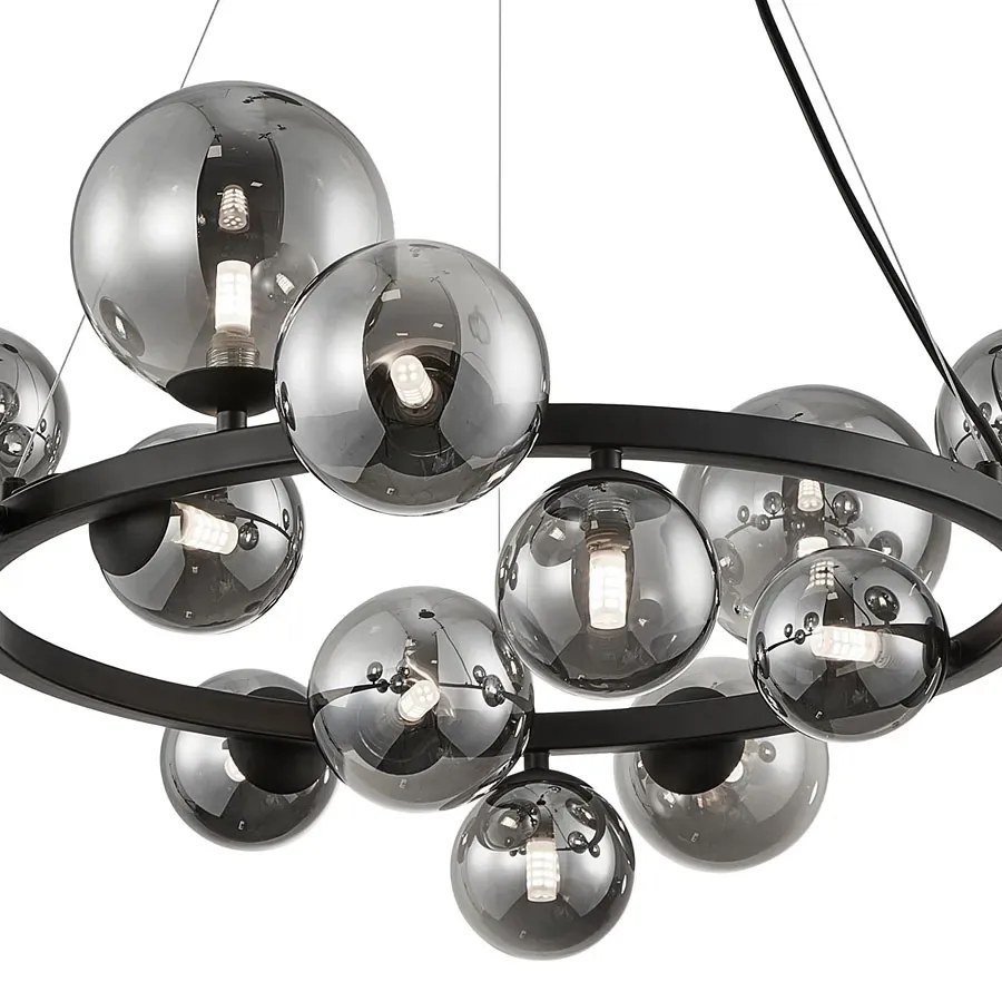 Wisząca lampa z 14 szklanymi kloszami R1-C82