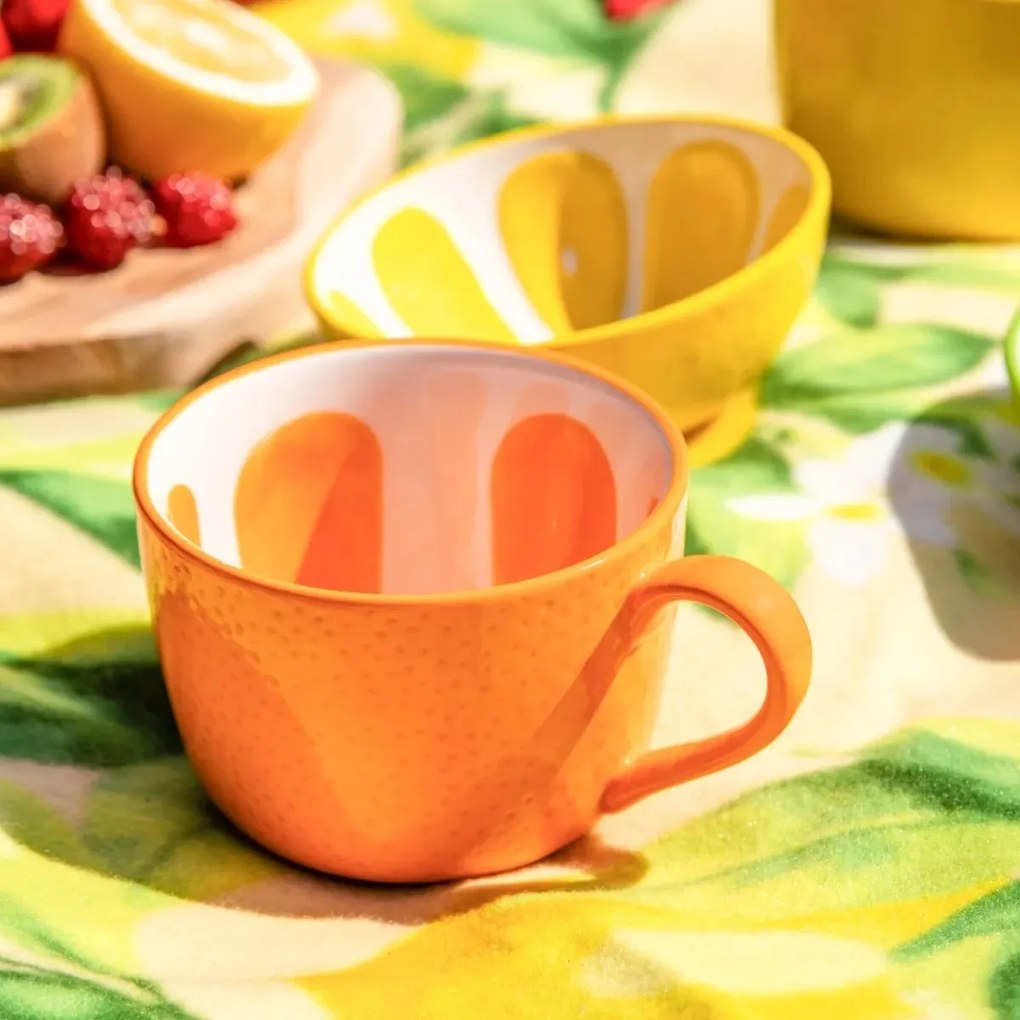 Altom Zestaw ceramicznych kubków jumbo Tropicanapomarańczowych 470 ml, 2 szt.