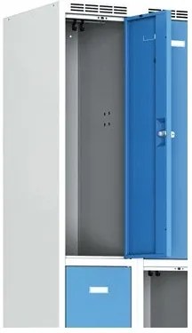 Alfa 3 Metalowa szafka skrytkowa S6, 6 schowków, 1800 x 900 x 500 mm, zamek obrotowy, drzwi ciemnoszare