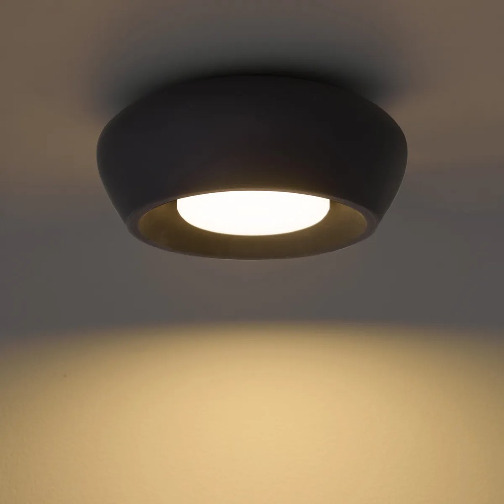 Nowoczesna Okrągła Czarna Lampa Sufitowa - Concerto