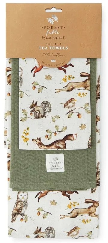 Bawełniane ścierki zestaw 3 szt. 45x65 cm Forest Fable – Cooksmart ®