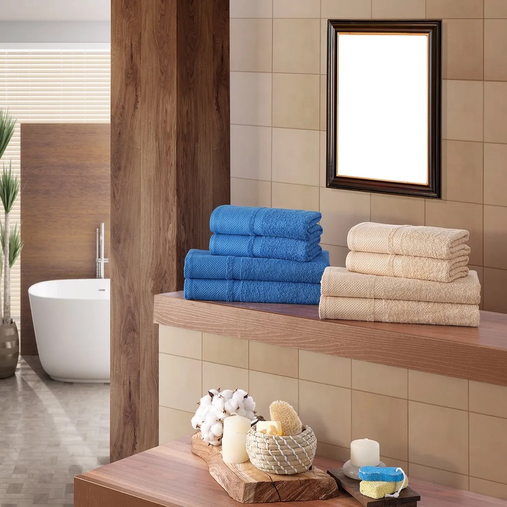 4Home Ręcznik bawełniany Deluxe beżowy, 50 x 100 cm, zestaw 2 szt., 50 x 100 cm