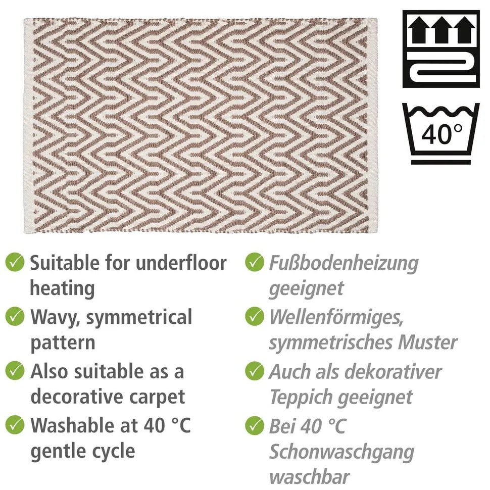 Beżowy dywanik łazienkowy z plastiku z recyklingu 50x80 cm Altai – Wenko