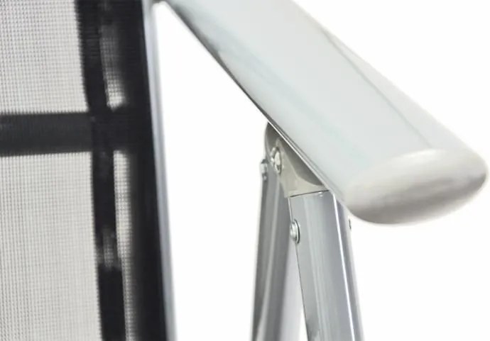 Komplet 4 krzesła aluminiowe Garth rozkładane ogrodowe czarne