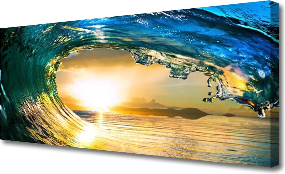 Fotoobraz na płótnie Zachód Słońca nad Morską Falą