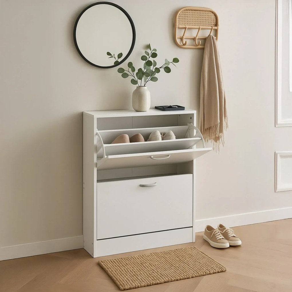Biała uchylna szafka na buty  B5-R19