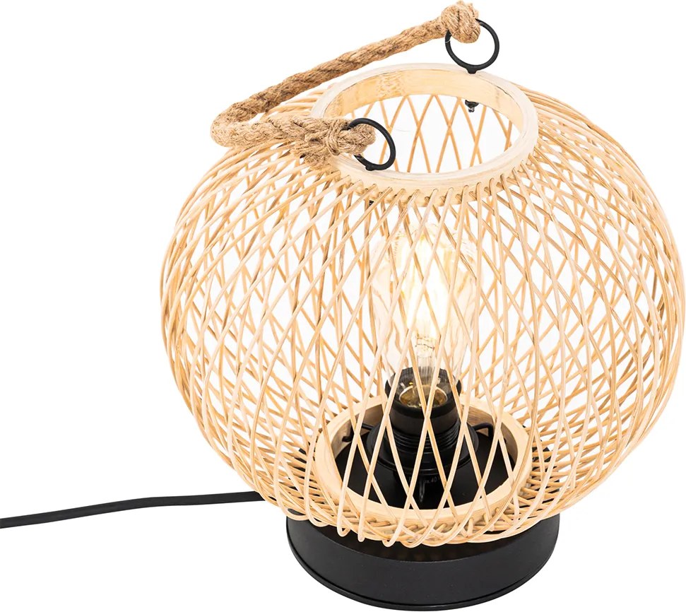 Rustykalna lampa stołowa zewnętrzna z rattanu - Calamus
