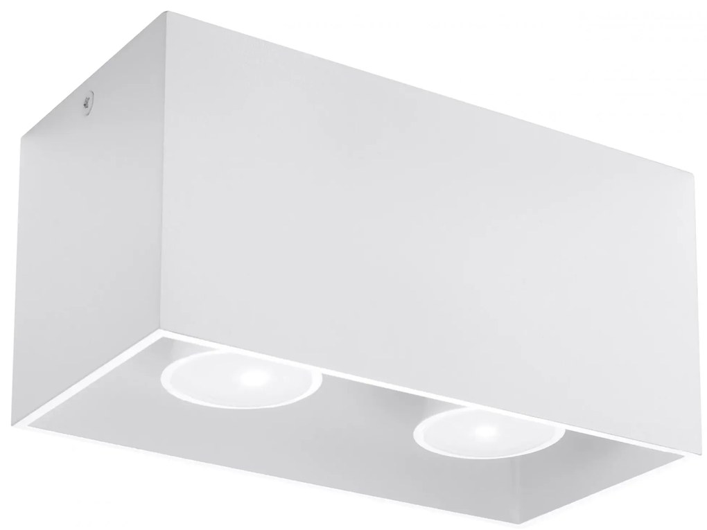 Biały prostokątny plafon LED - EX509-Lenobri