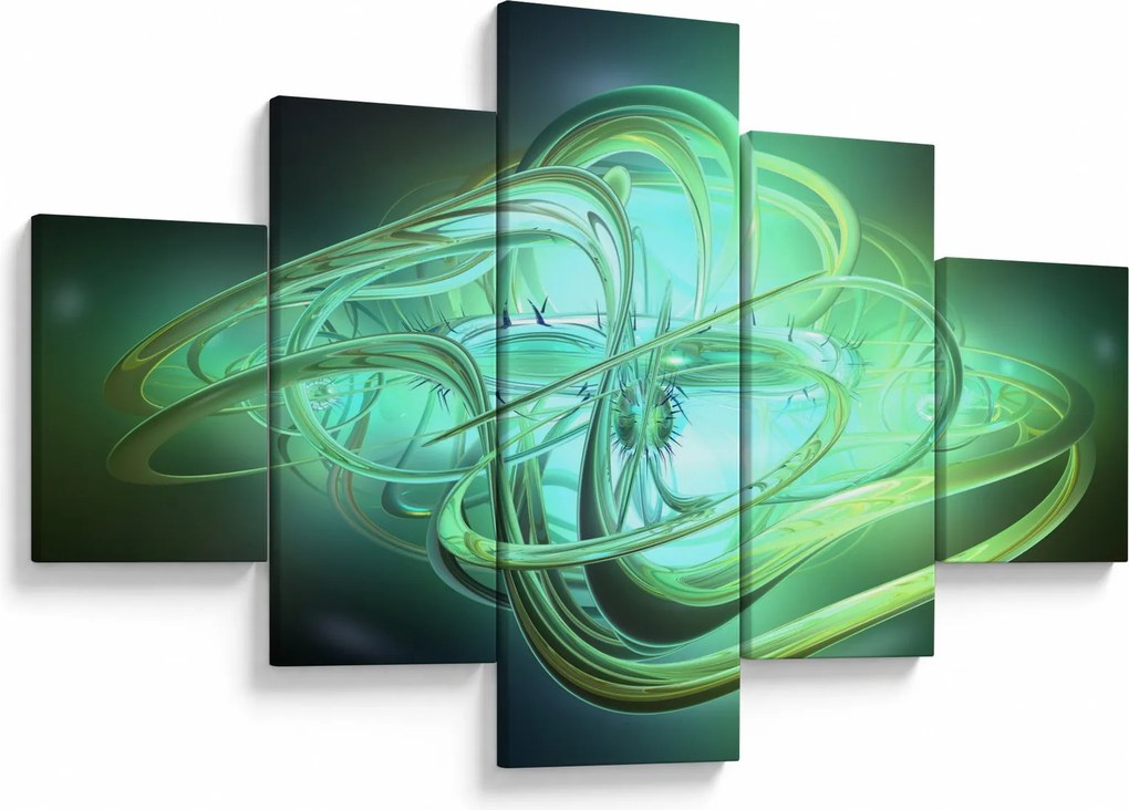Obraz zielonej abstrakcji (125x70 cm)