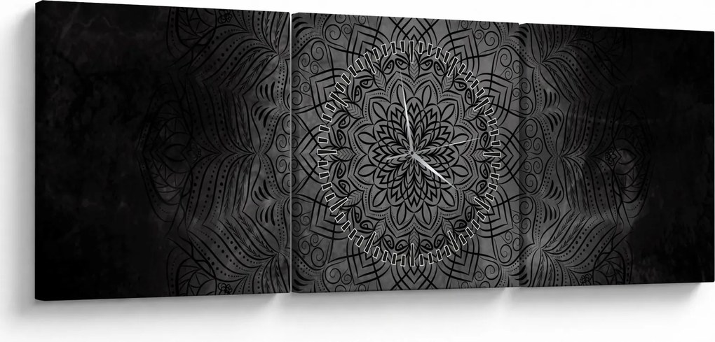 Obraz - Mistyczna mandala (z zegarem) (90x30 cm)