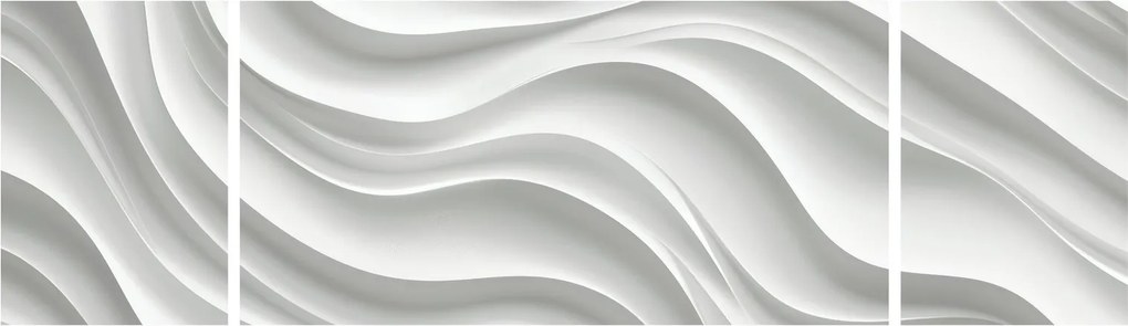 Obraz - 3D białe fale (170x50 cm)