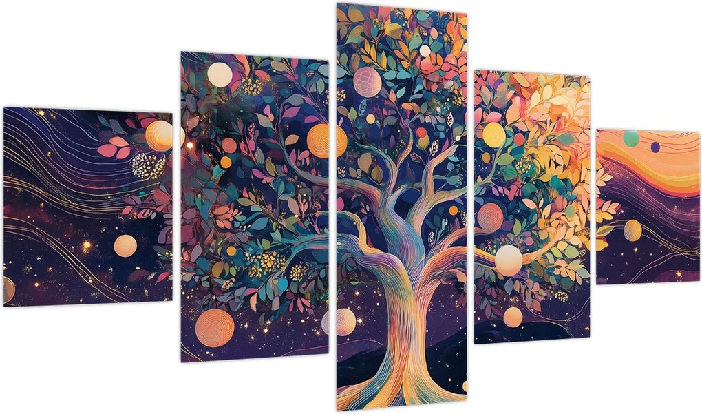 Obraz – Fioletowe drzewo pełne energii (125x70 cm)