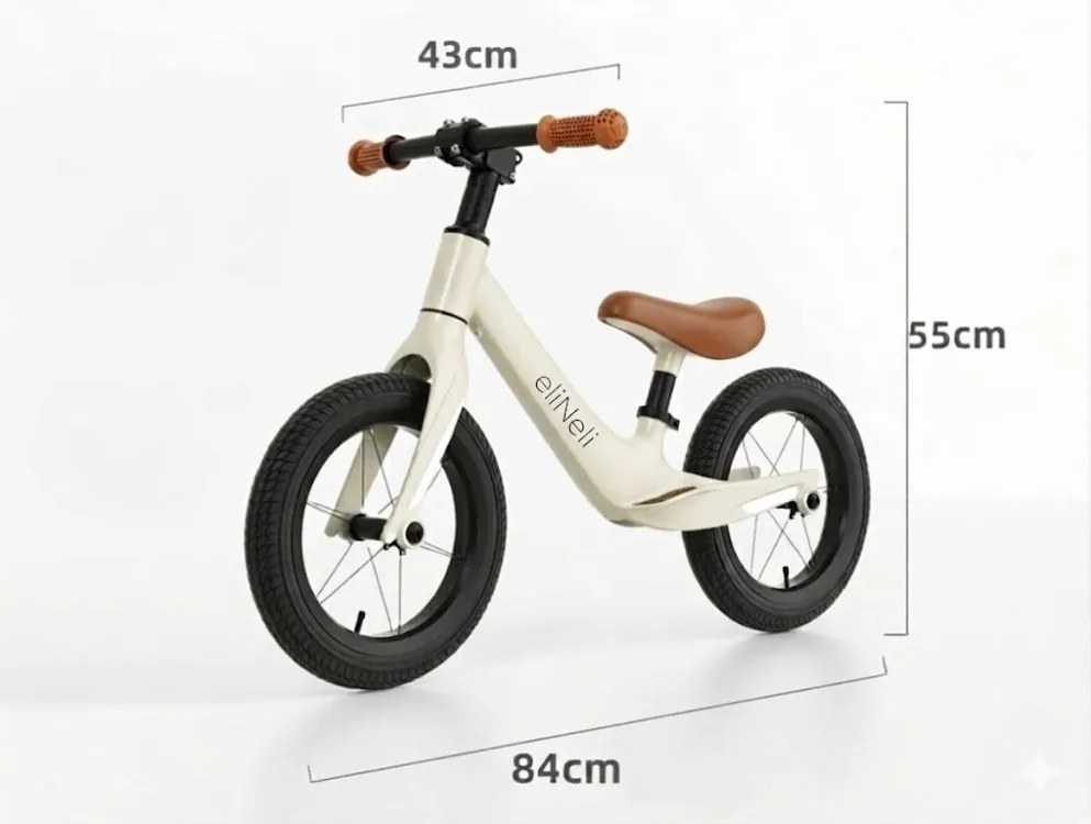 Rowerek biegowy LUNA z lekką ramą, od 2 lat, beżowy ELIS design