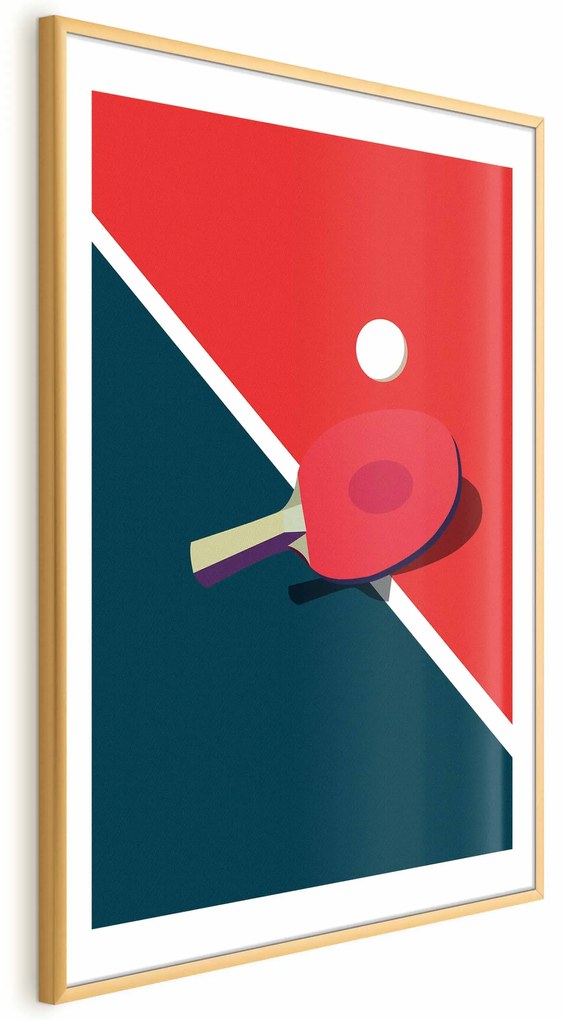 Plakat Tenis stołowy 29,7x42 cm z ramą złotą z marginesem ARTGEIST B