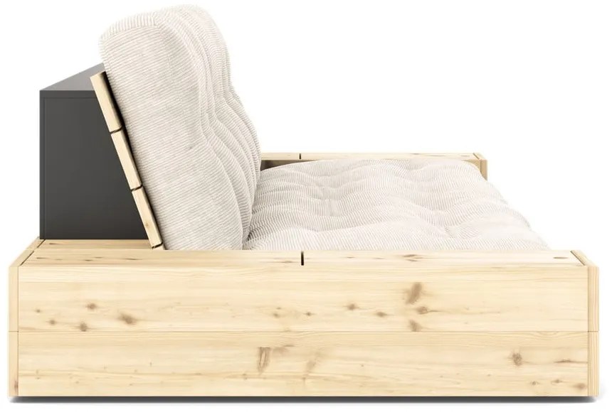 Biała sztruksowa rozkładana sofa 244 cm Base – Karup Design