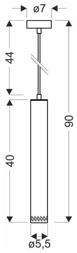 Czarna lampa wisząca z drewnianym kloszem ø 7 cm Tubo – Candellux Lighting