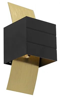 Designerska lampa ścienna czarna ze złotem - AmyDesignerski Oswietlenie wewnetrzne