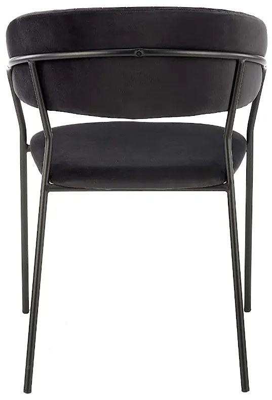 Zestaw czarnych aksamitnych metalowych krzeseł 4 szt. B7-Z19