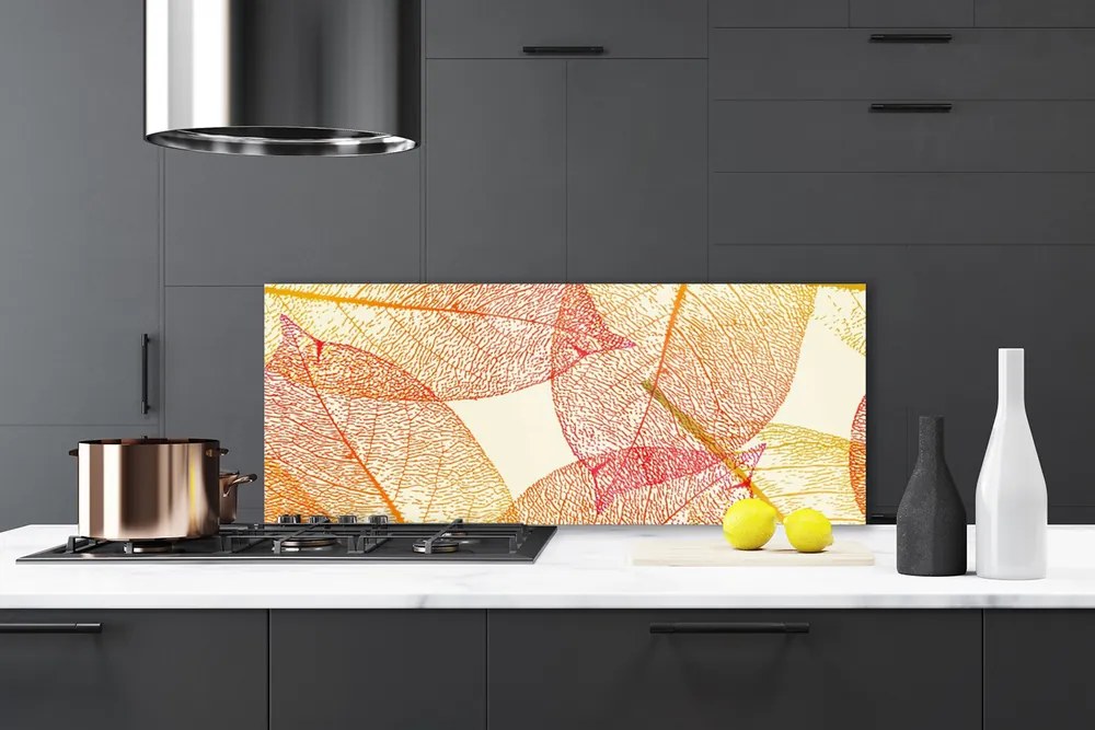 Panel Szklany do Kuchni Abstrakcyjne Liście Paproci