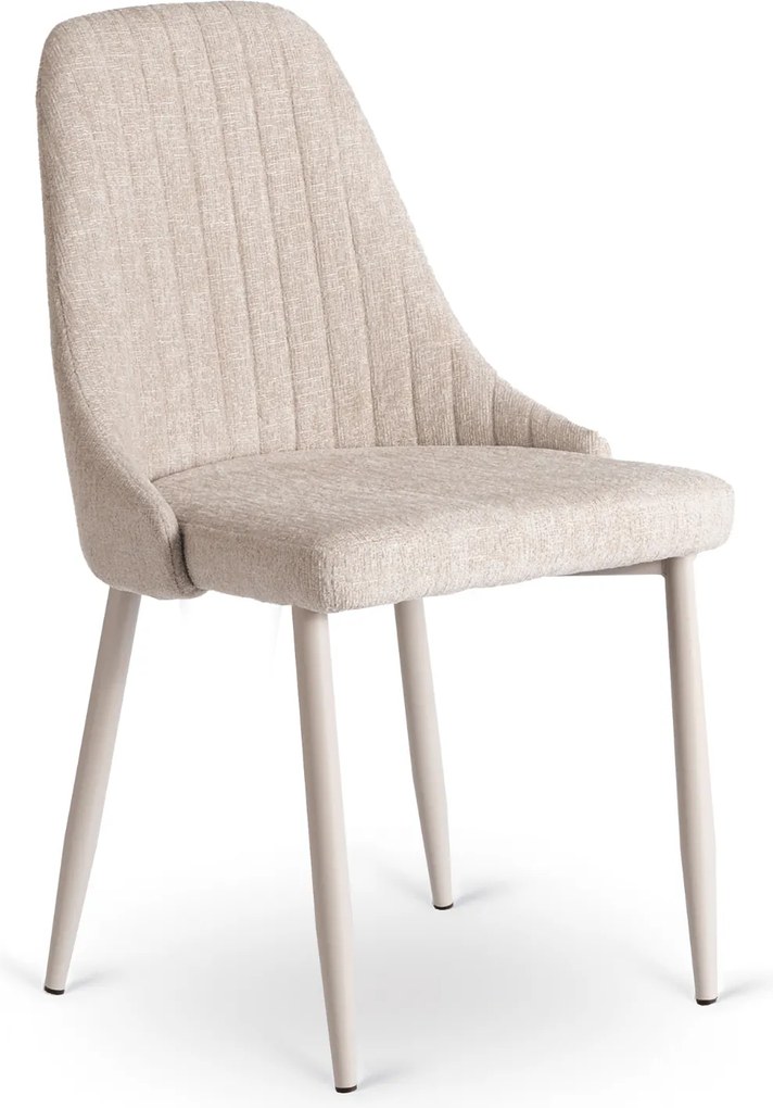 Zestaw Stół Rozkładany LUIGI 160-240 cm Szary Marmur/Kaszmir i 4 Krzesła TORINO Kremowe Nowoczesne