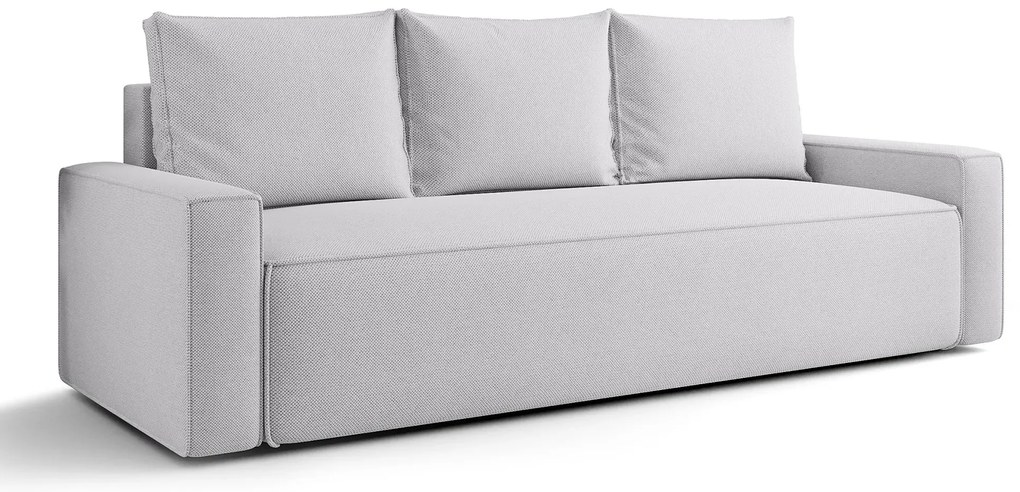 Jasnoszara sofa z pojemnikiem na pościel N8-D35