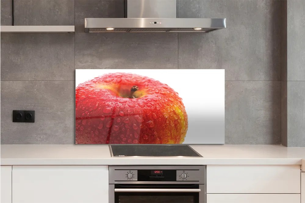 Panel szklany do Kuchni Kropelki Wody na Jabłku