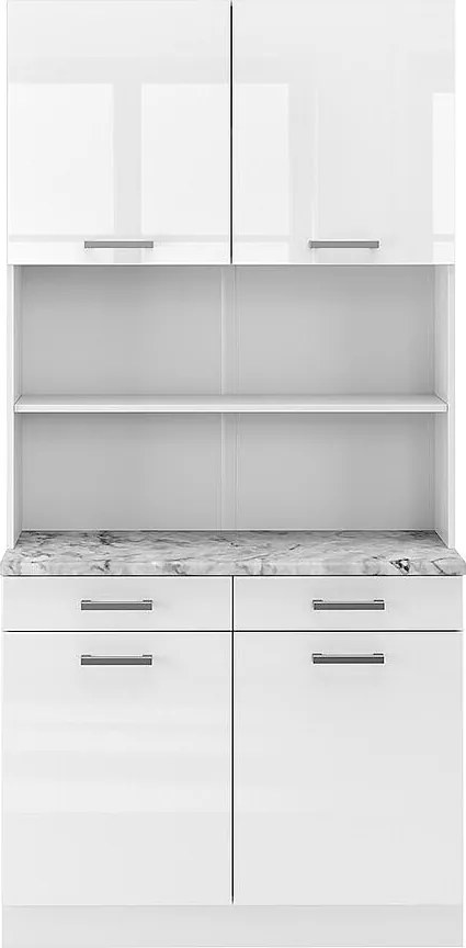 Blok kuchenny biały wysoki połysk 100x60x81.6 r-line