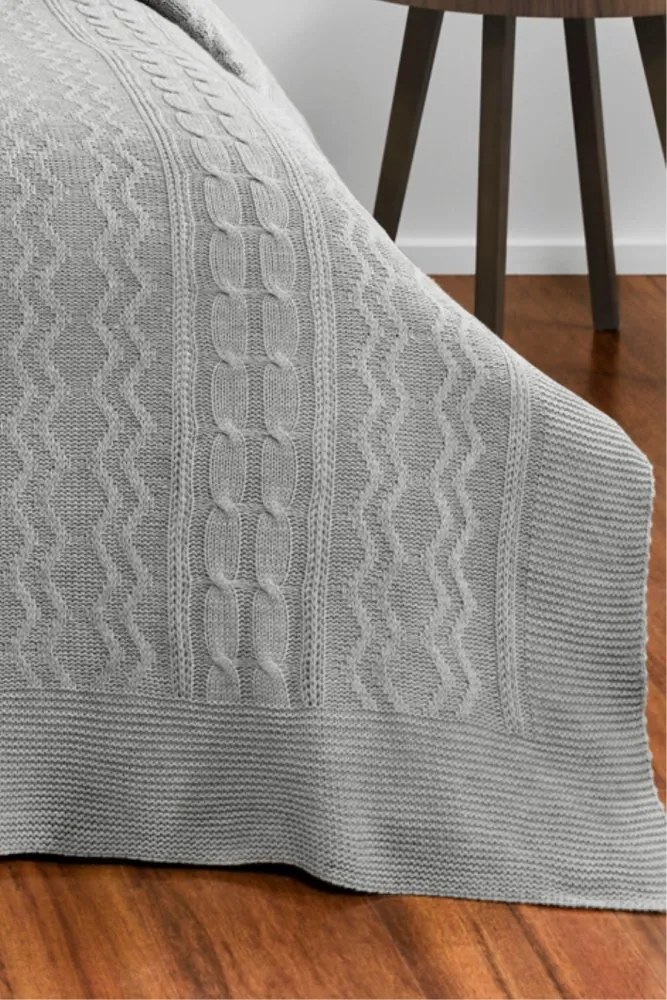 Wełniana narzuta na łóżko SPARSE w opakowaniu prezentowym Beżowy