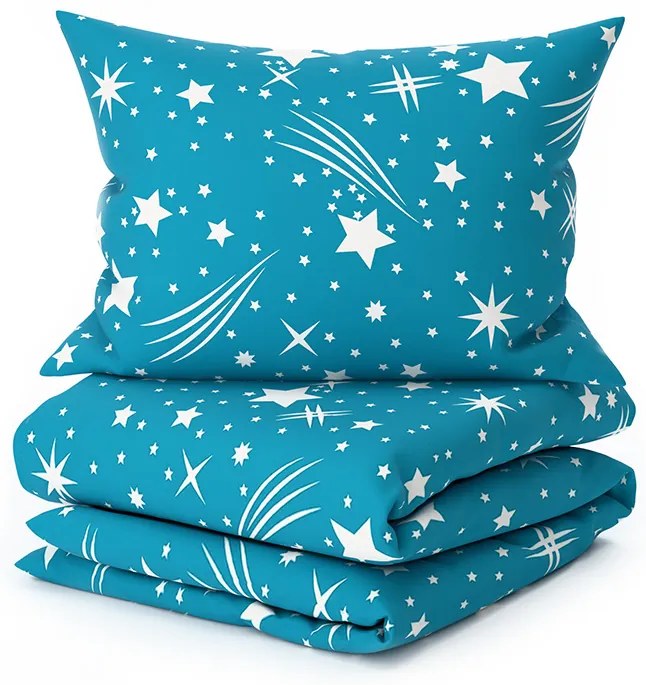 PrzytulneMieszkanie.pl PrzytulneMieszkanie.pl Pościel bawełniana NIGHT SKY turkusowa