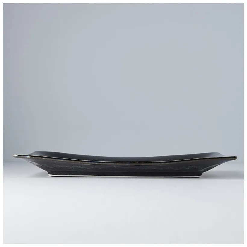 Ciemnoniebieski ceramiczny talerz MIJ Matt, 33x19 cm